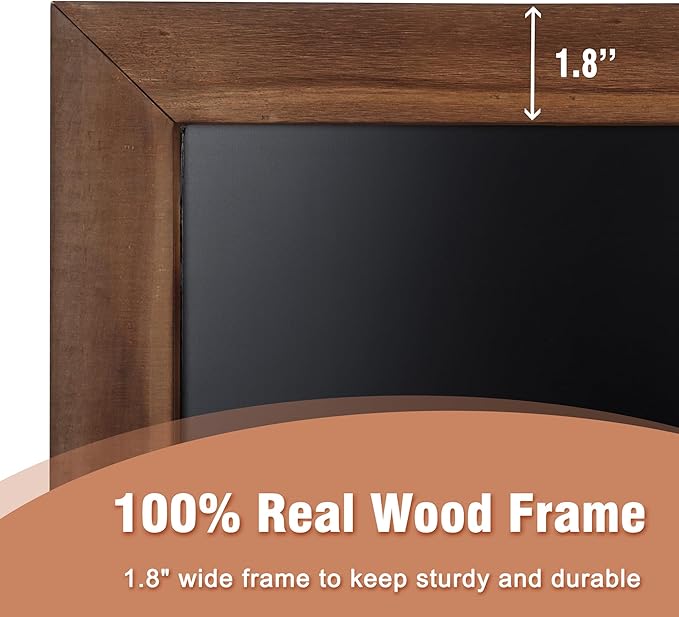 SELEAD 100% Real Wood Frame Magnetic Chalkboard Words Sign - 20" x 30" Rustic Wall Decor Bulletin Chalk Board for Home Kitchen, Business, Restaurant, Farmhouse