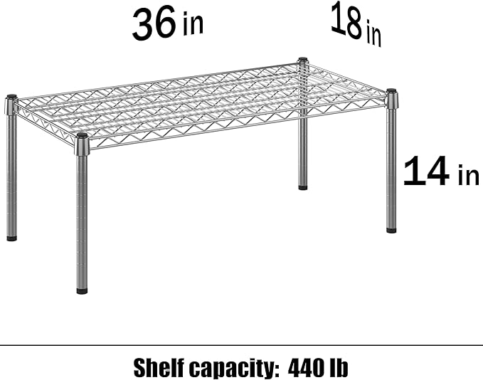 Regal Altair 18" Deep x 36" Wide x 14" Height Wire Shelving Kit | 1-Tier | NSF Commercial Storage Rack Unit