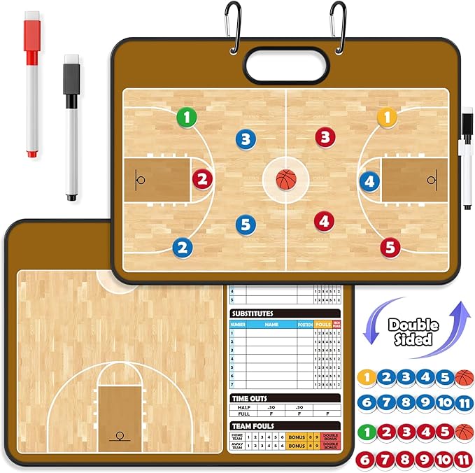 Torlam Magnetic Dry Erase Coach Board, Baseball, Soccer, Football, Basketball Coaching Clipboard