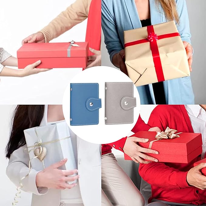 PRIVILLA 2 Pcs Credit Card Holder and business card holder，Sd Card Holder Each Has 26 Card Organizers, 2024 New Credit Card Holders book for Men and Women.