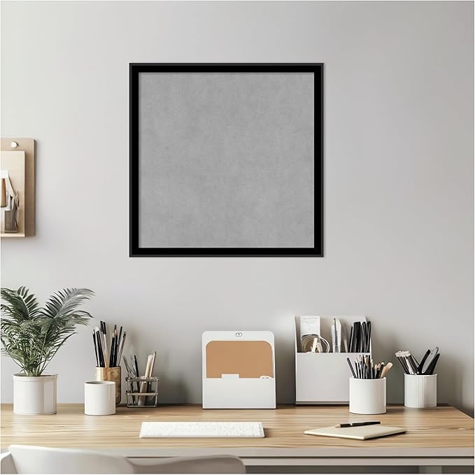 Amanti Art Black Framed Magnetic Board 17x17 Small Vision Board for use with Magnets, 100% Metal Sheet to Display Items as Office Decor or for Home Organization in mudroom, Kitchen or Kids Room