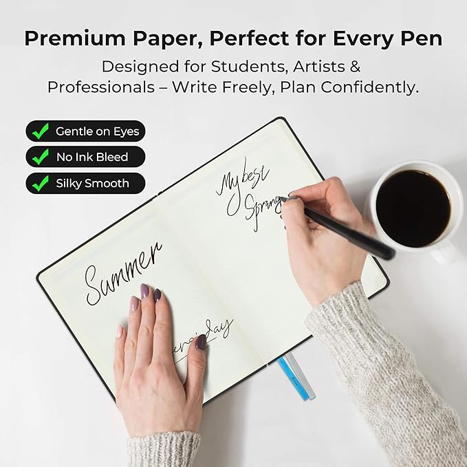 IN-LUXPRO Planner 2026 Daily Weekly and Monthly,6.5"x3.75",12 Months Spiral Bound Calendar Agenda with Self-adhesive Pen Holder,2026 Appointment Book with Vegan Leather Soft Cover,Black