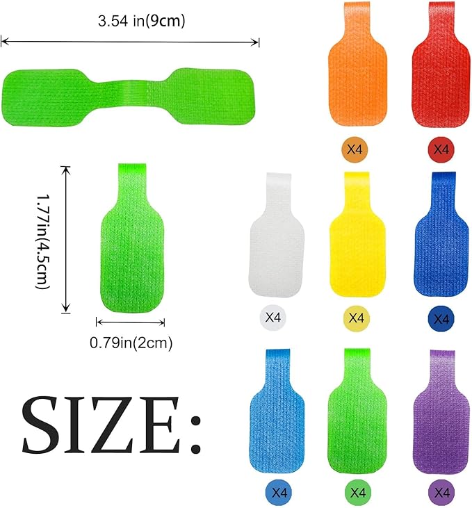 32-Pack Reusable Cable Labels - Large Plastic Tags for Cord Management & Identification,Multi-Color Wire Markers for Electronics,Charging Cords & Home Office Organization (8 Vibrant Colors)