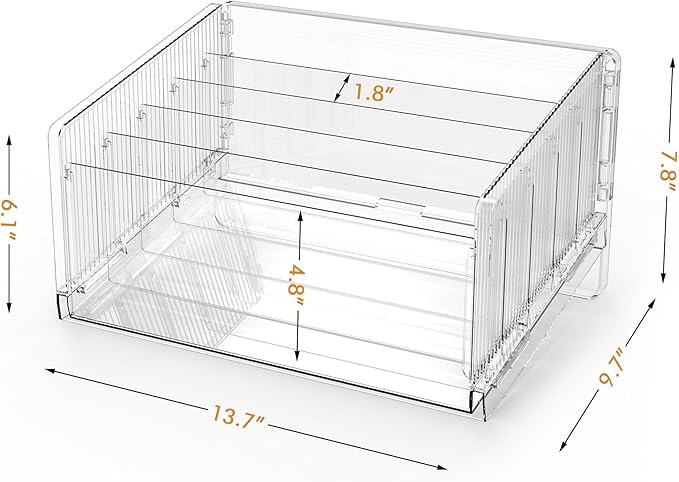 Cuukie File Sorter Organizer, 5 Sections Acrylic Letter Tray for Desk, Mail Organizer Letter Holder for Envelopes, Mail, Electronics 2Pack 2PCS