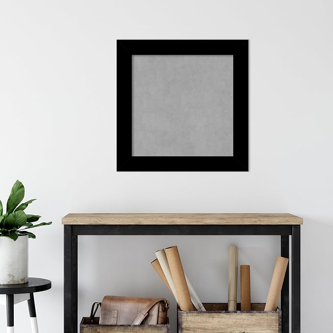 Amanti Art Black Framed Magnetic Board 25x25 Medium Vision Board for use with Magnets, 100% Metal Sheet to Display Items as Office Decor or for Home Organization in mudroom, Kitchen or Kids Room