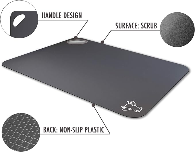 Fotouzy Plastic Cutting Boards with Food Icons, Set of 4, Flexible Cutting Mats with Hole, BPA-Free, Non-Slip and Dishwasher Safe, Modern Neutral Colors