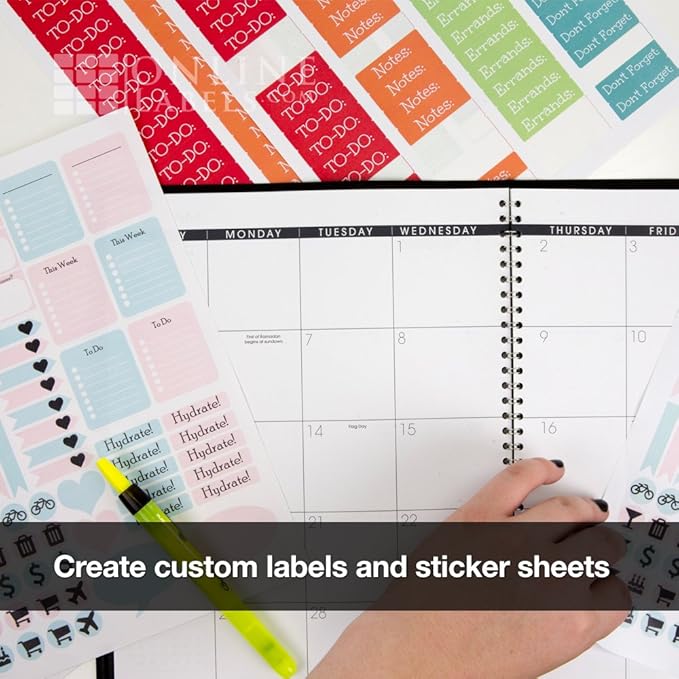 OnlineLabels 8.5" x 11" Full Sheet Sticker Paper – Permanent Adhesive, White Matte – Works With Cricut & Silhouette – for Inkjet & Laser Printers – Pack of 25 Sheets OL177WX