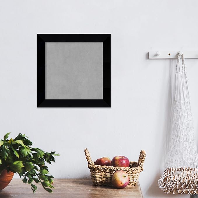 Amanti Art Black Framed Magnetic Board 15x15 X-Small Vision Board for use with Magnets, 100% Metal Sheet to Display Items as Office Decor or for Home Organization in mudroom, Kitchen or Kids Room