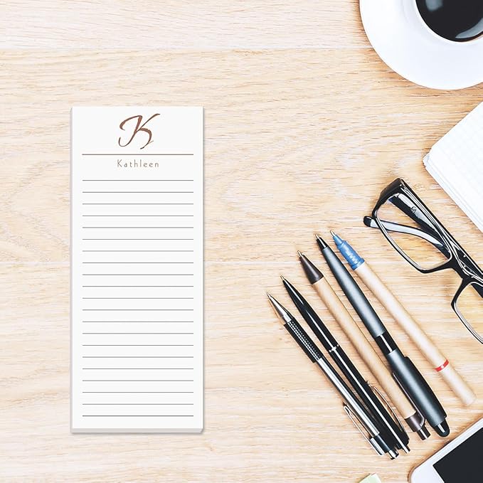 Current Personalized Name & Initial Notepad Set – Set of 3, 30-Sheet Pads, 2½ x 6½ Inches, Memo Pad, Shopping List, To-Do Notes, Office Organizer