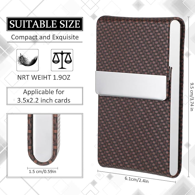 Eaasty 4 Pcs PU Leather Business Card Holder Case with Magnetic Clasp Pocket RFID Blocking Metal Business Card Holder Wallet Organizer(Multicolor,Classic Style)