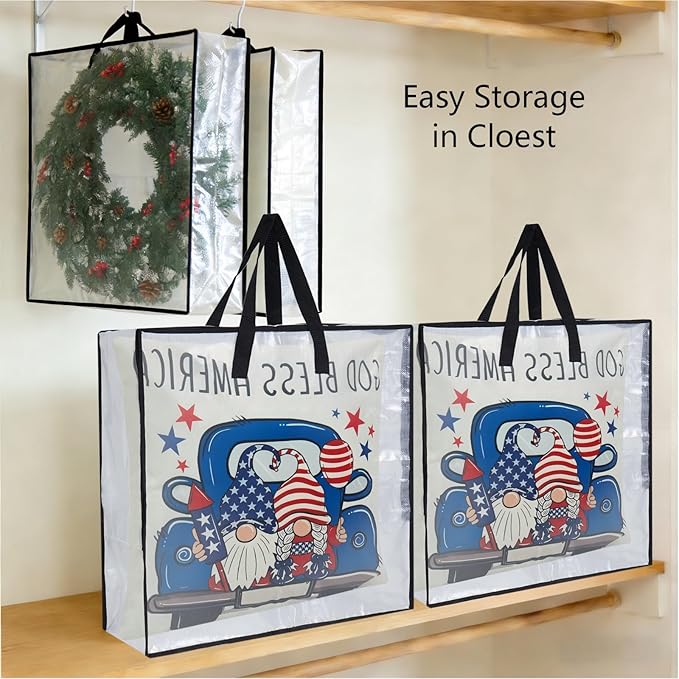 PWRSC 4-Pack Clear Heavy Duty Moving Bags and Storage Bags, 25 Gallon Large Moving Boxes Alternative for Wreath Storage Container, Under Bed Storage, Stadium Events, and College Moving Supplies
