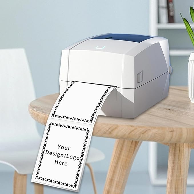 4×6 Inch White Removable Thermal Labels,Waterproof Thermal Label Stickers,200 Sheets per Roll with Perforated Lines