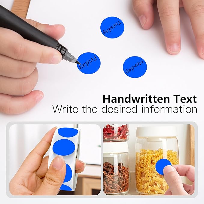 Blue 1 Inch Round Color Coding Labels with 4000 Dots, 4 Rolls - Bright Color Dot Stickers for File Folders, Inventory System - Highly Visible