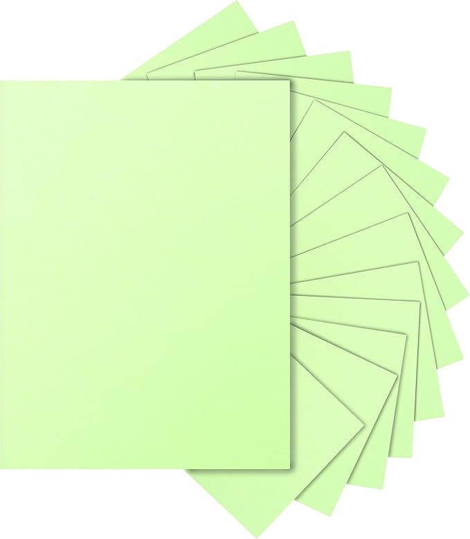 Silunkia 40 Sheets Light Green Cardstock 8.5 x 11 Craft Paper, 75lb Premium Green Paper Card Stock for DIY Cards Making, Greeting Cards, Wedding Invitations, Birthday Party