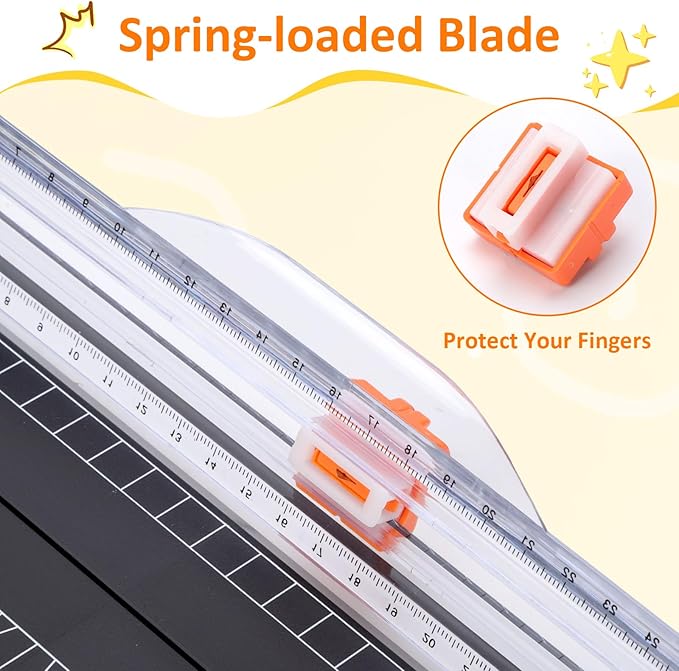 A4 Paper Cutter -12 Inch Paper Trimmer with 2pcs Replacement Blades with Safeguard Side Rulerfor Cut Gift Card,Coupon,Label, Cardstock,Photo