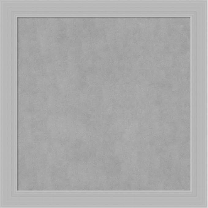 Amanti Art Silver Framed Magnetic Board 28x28 Medium Vision Board for use with Magnets, 100% Metal Sheet to Display Items as Office Decor or for Home Organization in mudroom, Kitchen or Kids Room