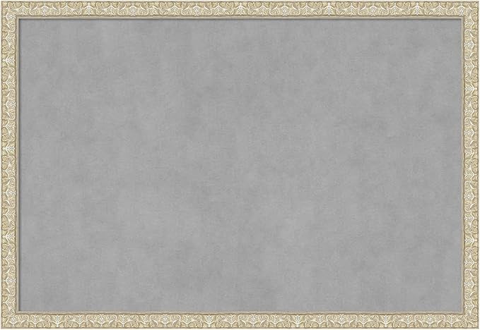 Amanti Art Silver Framed Magnetic Board 26x38 Large Vision Board for use with Magnets, 100% Metal Sheet to Display Items as Office Decor or for Home Organization in mudroom, Kitchen or Kids Room
