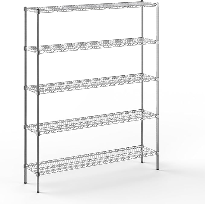 Regal Altair 14" Deep x 60" Wide x 74" Height Wire Shelving Kit | 5-Tier | NSF Commercial Storage Rack Unit