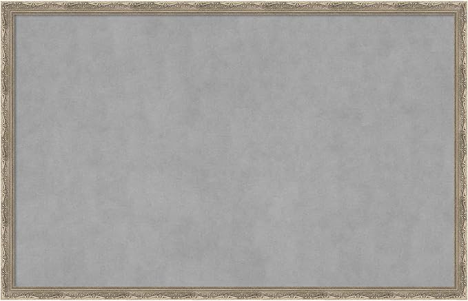Amanti Art Silver Framed Magnetic Board 22x34 Large Vision Board for use with Magnets, 100% Metal Sheet to Display Items as Office Decor or for Home Organization in mudroom, Kitchen or Kids Room