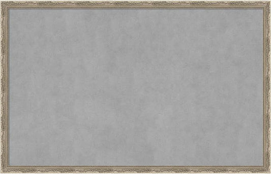 Amanti Art Silver Framed Magnetic Board 22x34 Large Vision Board for use with Magnets, 100% Metal Sheet to Display Items as Office Decor or for Home Organization in mudroom, Kitchen or Kids Room