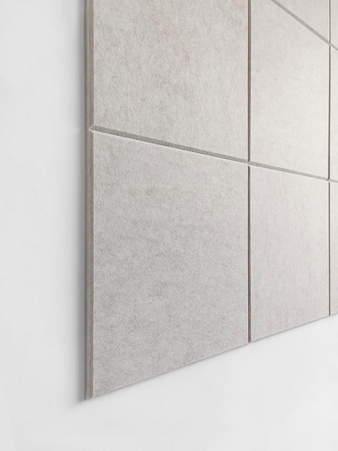Large Cork Board Alternative | Felt Wall Tiles (12-Pack) | Aesthetic Felt Bulletin Board for Office, Home & Classroom | Office Wall Decor for Women | Pin Boards Bulletin Board Tiles | Ivory