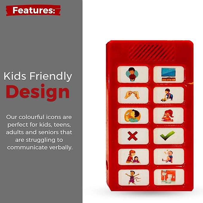 Tiny Talker Too - Special Supplies AAC Communication Device for Non-Verbal | Ideal for Children, Adults, Caregivers and Aid for Stroke Victims | Communication Board | Acc Device for Autism - 12 Button