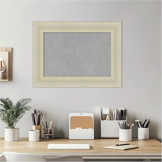 Amanti Art Silver Framed Magnetic Board 17x23 Small Vision Board for use with Magnets, 100% Metal Sheet to Display Items as Office Decor or for Home Organization in mudroom, Kitchen or Kids Room