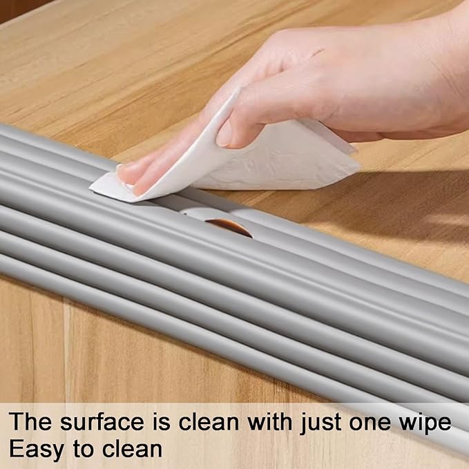 OYKSHDF Proof Edges Corner Protector, 2pcs 78.7in/200cm Furniture Safety Bumpers Guard Padding, Soft NBR Rubber Foam Adhesive Cushion, Fireplace Cabinets Table Desk Edges & Sharp Corners (Gray)