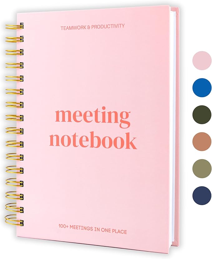 Lamare Meeting Notebook for Work Organization – Perfect Work Notebook for Note Taking, Meeting Planner and Office Supplies for Men & Women