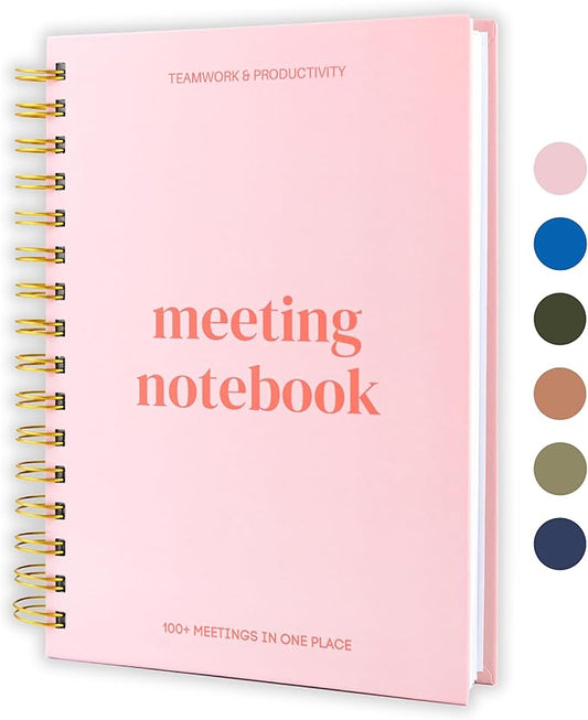Lamare Meeting Notebook for Work Organization – Perfect Work Notebook for Note Taking, Meeting Planner and Office Supplies for Men & Women