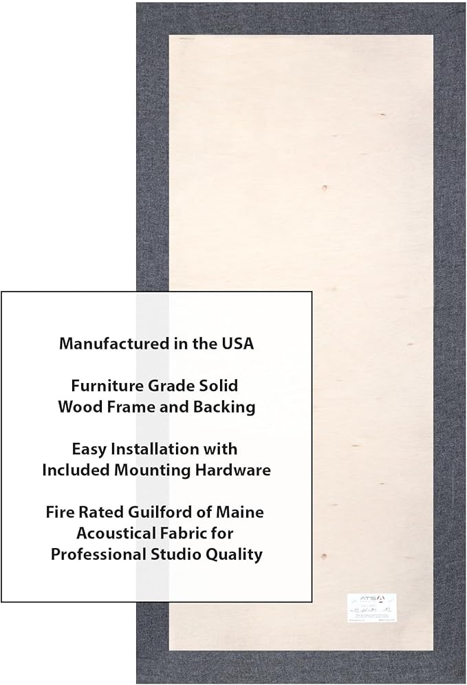 ATS Acoustics Home Office Residential Acoustic Treatment Room Kit Sound Absorbing Acoustic Panel 6 Pack for 50-100 Sq Ft (Charcoal)