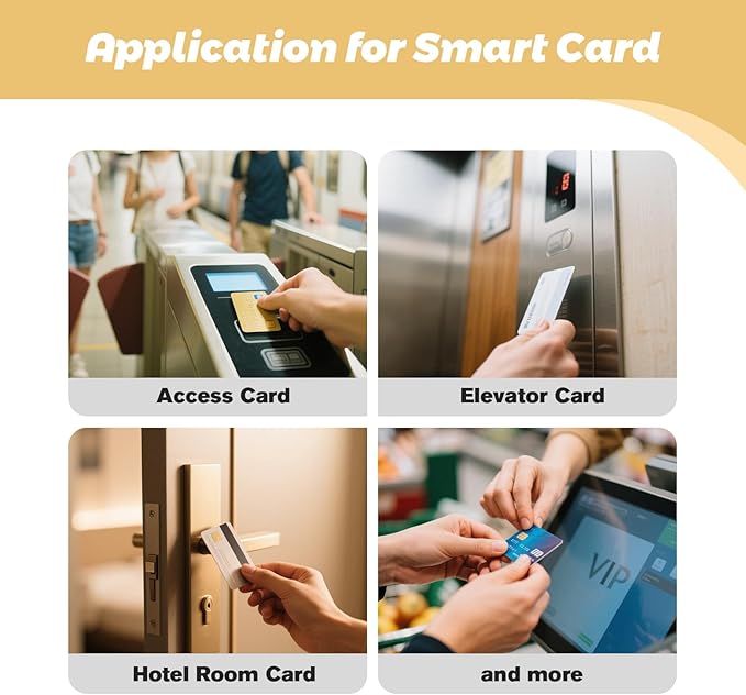 SLE4442 Contact IC Cards (Pack of 100)– ISO PVC Smart Chip Cards for Access Control Systems, Secure Storage & ID Management