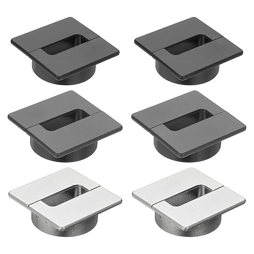 PATIKIL 2.8inch Desk Grommet, 6Pcs Cable Grommet Wire Management Cable Hole Cover Cord Organizer for Office Home Table Countertop, Black Silver Grey