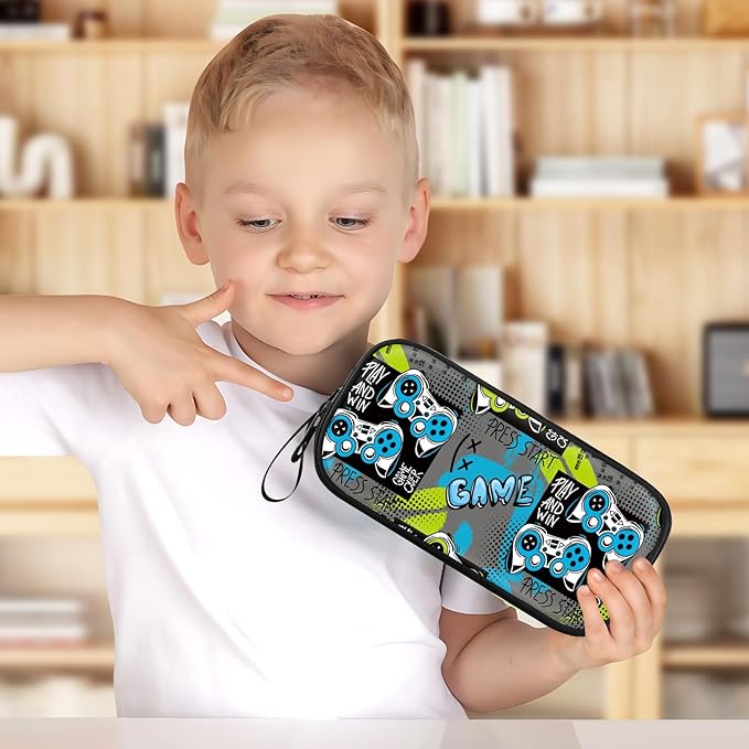 Fitvc Large Pencil Case for Boys,Gamer Boys Pencil Pouch for Kids Teens School,Large Capacity Pen Box Marker Organizer for School