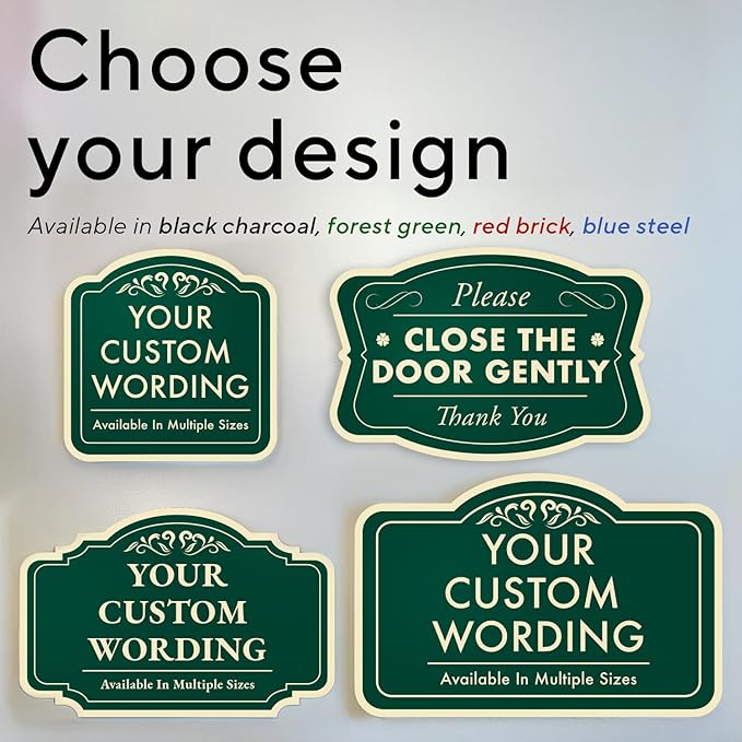 Custom Decorative Outdoor Signs, Personalized Aluminum Signs, Heavyweight, Driveway Sized, Waterproof, Made In USA, Forest Green, 18x12 In