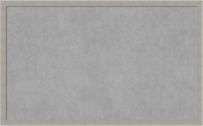 Amanti Art Grey Framed Magnetic Board 26x42 Large Vision Board for use with Magnets, 100% Metal Sheet to Display Items as Office Decor or for Home Organization in mudroom, Kitchen or Kids Room