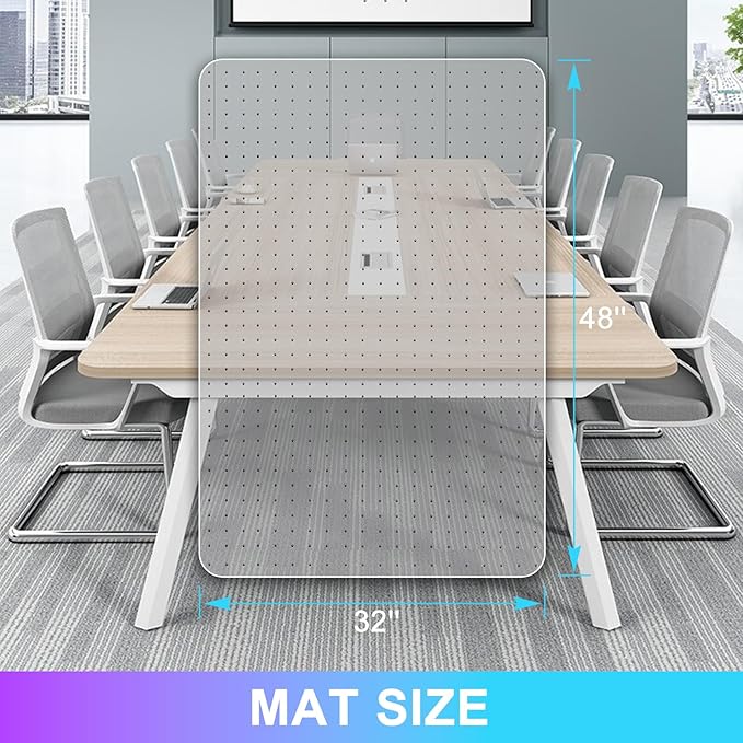 Vicwe Office Chair Mat for Carpet, 2 Pack, 32'' x 48'' Computer Desk Chair Mat for Carpeted Floors, Easy Rolling Hard Mat for Office Chair on Carpets, Anti-Slip Carpet Protector Mat Clear,Ship Flat