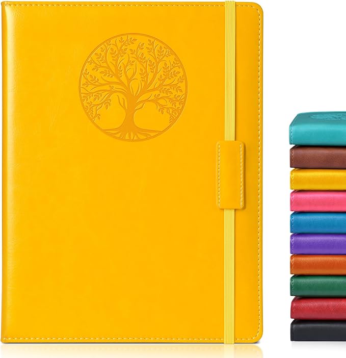 Biuwory Lined Journal Notebook for Women Men,256 Pages B5 Large Hardcover Leather Journals for Writing,Travel,Business,Work & School,College Ruled Notebooks for Note Taking,Diary Notepad 7.8"×10.2"