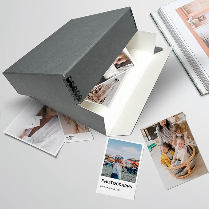 Lineco Museum Archival Storage Box, 9.75x12.75x3 in. Drop Front Design. Acid-Free with Metal Edge. Organize Photos, Pictures, Prints, Documents, Crafts, DIY. Gray, 1 Pack