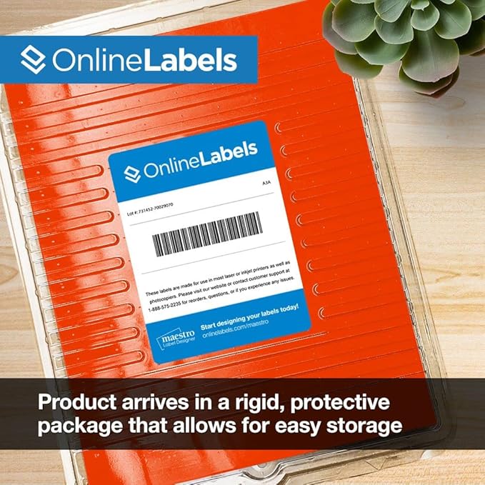 Neon Red Address Labels - 2.625 x 1 - Pack of 3,000 Labels, 100 Sheets - Inkjet/Laser Printer - Online Labels