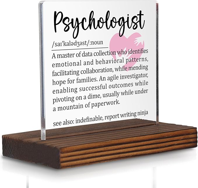 Psychologist Gifts, Appreciation Desk Sign for Mental Health Professionals, Funny Office Plaque for Behavioral Experts, Therapist Thank You Decor PA047