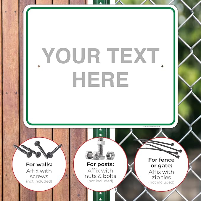 Custom Sign, Personalized Metal Signs, Customize for Office, Business, Workplace, Home, Airbnb, Delivery Green Signs, 24x30 Inches, Rust Free .063 Aluminum, Fade Resistant, Made in USA by Sigo Signs