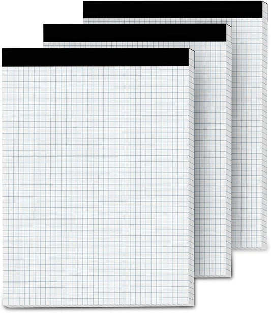 Aidunmis Graph Paper Pads 8.5 x 11, 4x4 Quad Ruled, 3 Pack Grid Paper Pad 8.5 x 11, 30 Sheets Perforated Blueprint Quadrille Letter Size Graphing Notebook for Drafting, Drawing, Engineering