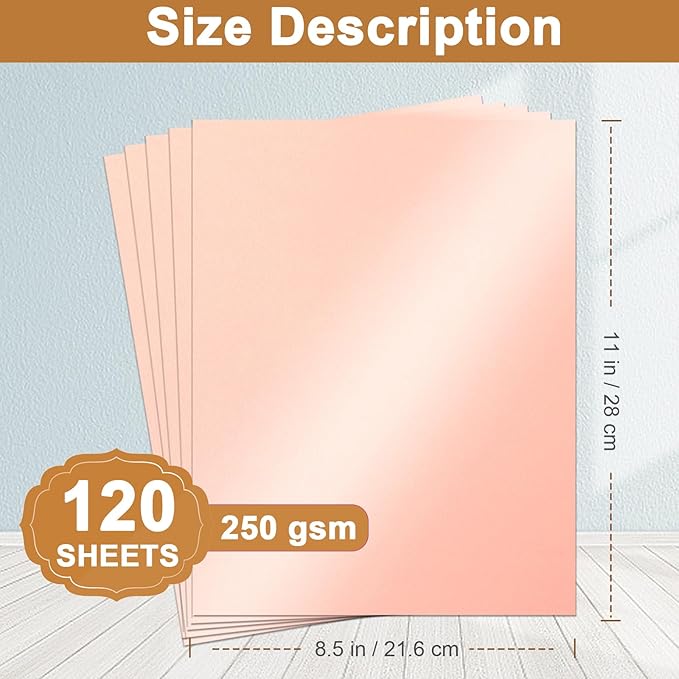 Silunkia 120 Sheets Candy Pink Shimmer Cardstock 8.5 x 11 Metallic Paper, 92lb Heavyweight Craft Paper Card Stock for DIY Cards Making, Birthday Decorations, Invitations, Thank You Cards