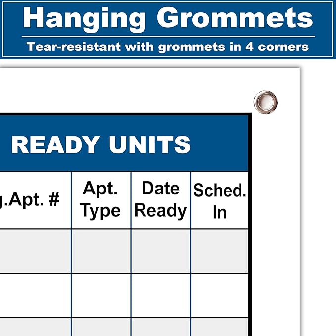 Extra Large Property Management Make Ready White Board,36X45 Inch Big Dry Erase Apartment Make Ready Checklist Schedule Board,Maintenance Status Tracker Tool for Real Estate Manager