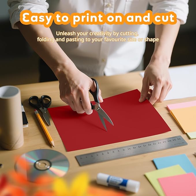 Red Cardstock 8.5" x 11 ", Valentine Day Cardstock Paper, 40 Sheets Red Card Stock, Heavy Card Stock for Invitations, Art, Drawing, Menu, DIY Card, Tags, Crafts Certificates, School, Office Printing