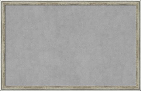 Amanti Art Silver Framed Magnetic Board 22x34 Large Vision Board for use with Magnets, 100% Metal Sheet to Display Items as Office Decor or for Home Organization in mudroom, Kitchen or Kids Room