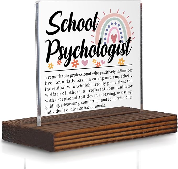 School Psychologist Gifts, Thank You Desk Sign for Student Support Staff, Inspirational Plaque for Counseling Office or Education Professionals PA051