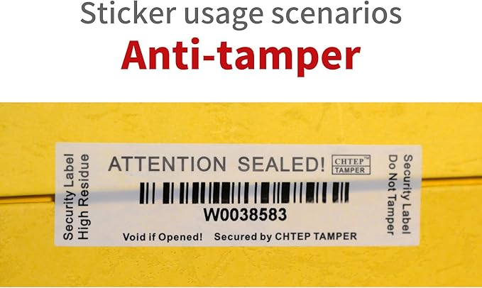 ChtepTamper 100 Pieces Total Transfer Tamper-Evident Stickers Security Labels Great for Goods Shipping,Exchange of Agency Files, Privacy Protection or More(Serial Number 1 * 3.54inches White)