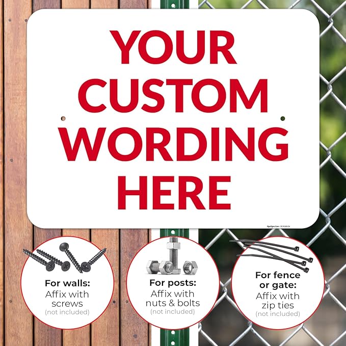 Custom Sign, Personalized Metal Signs, Customize for Office, Business, Workplace, Office, Home, Delivery Signs 18x24 Inches, Rust Free .063 Aluminum, Fade Resistant, Made in USA by Sigo Signs